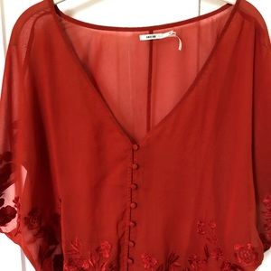 Kimchi Blue Kimono Style Embroidered Top